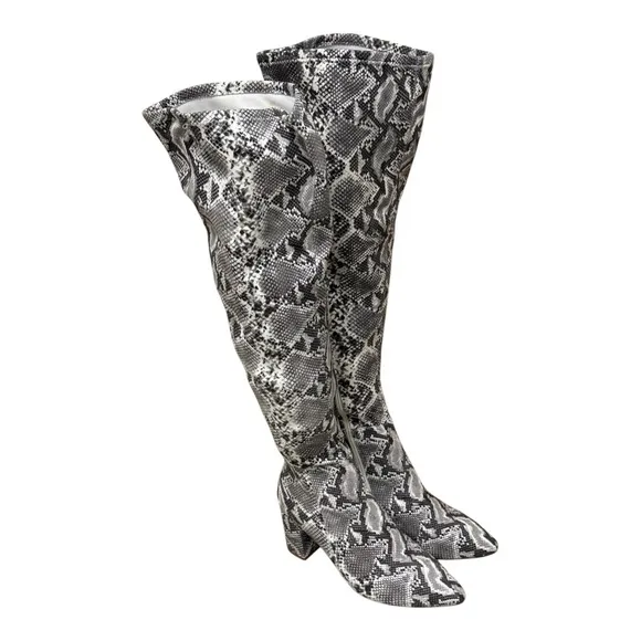 SMASH ShoesWomen's Yaya Extra Wide Calf Chunky Heels Over-The-Knee Boots - Sz 11