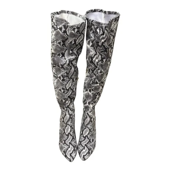 SMASH ShoesWomen's Yaya Extra Wide Calf Chunky Heels Over-The-Knee Boots - Sz 11