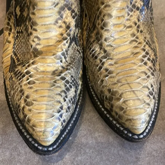 Snake Skin Leather Cowboy Boots