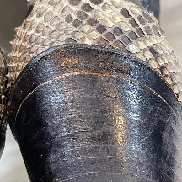 Snake Skin Leather Cowboy Boots