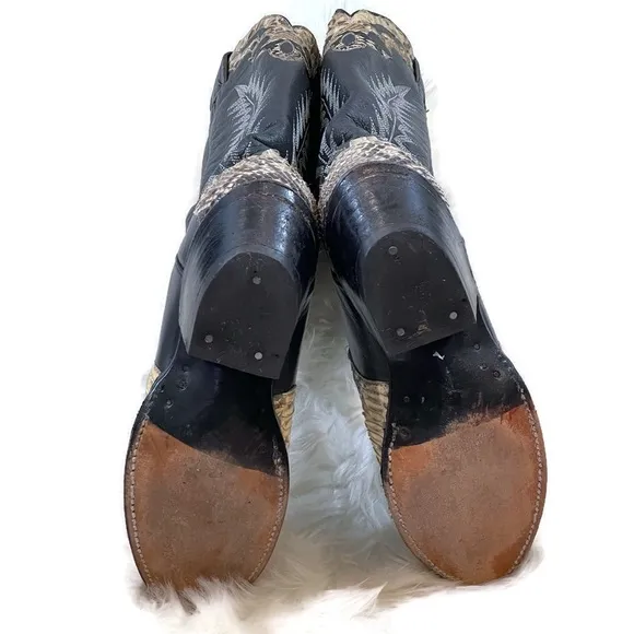 Snake Skin Leather Cowboy Boots