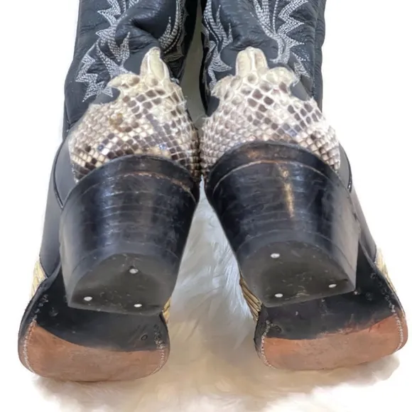 Snake Skin Leather Cowboy Boots