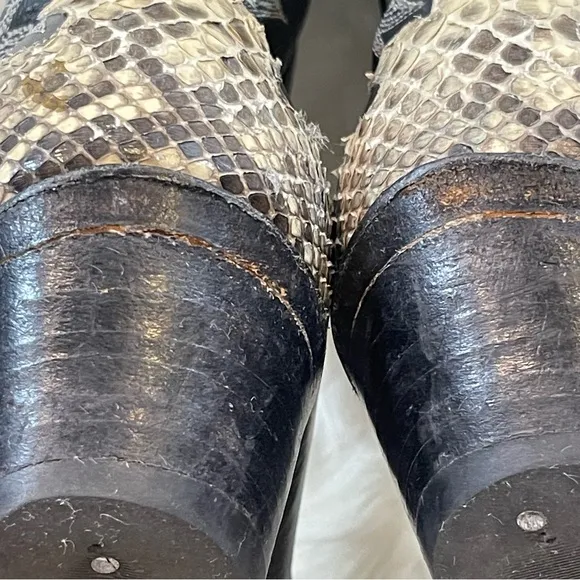 Snake Skin Leather Cowboy Boots