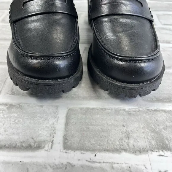 Soda Keys Women's Size 8 Black Chunky Platform Loafers Y2K 90's Grunge Style