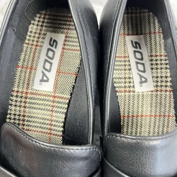 Soda Keys Women's Size 8 Black Chunky Platform Loafers Y2K 90's Grunge Style