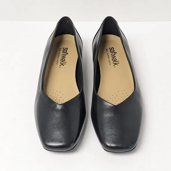 SoftWalk Vellore Slip-On Flats, Black, Women's 6.5 Wide