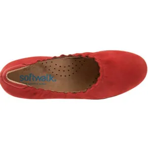 Softwalk Wish Red Suede Leather Wedge Ballet Flats Shoes Women's Size 10.5 Wide