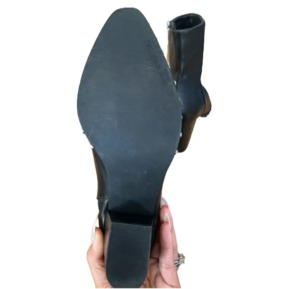 Sol Sana Christoper Black Leather Ankle Boots Size 38 Eur/ 7 US/ 4.5 UK