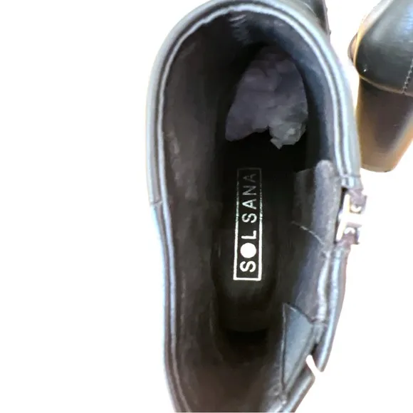 Sol Sana Christoper Black Leather Ankle Boots Size 38 Eur/ 7 US/ 4.5 UK