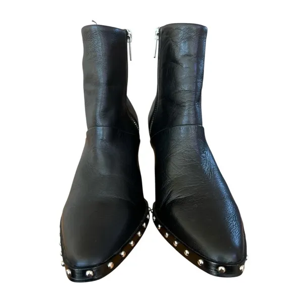 Sol Sana Christoper Black Leather Ankle Boots Size 38 Eur/ 7 US/ 4.5 UK