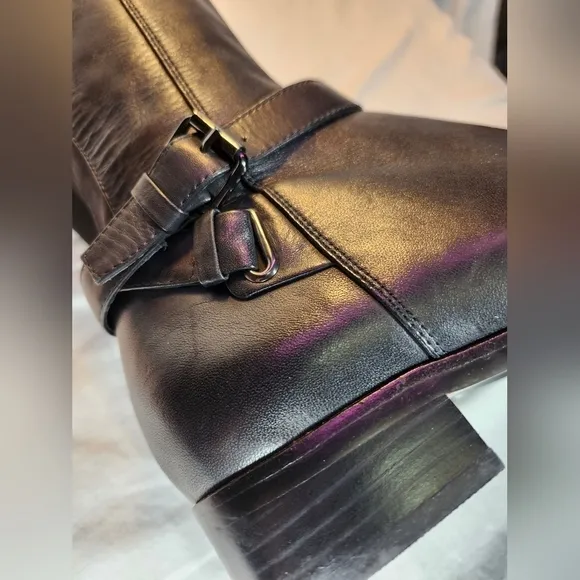 Sole Mani black leather slim calf riding boots sz 8.5M