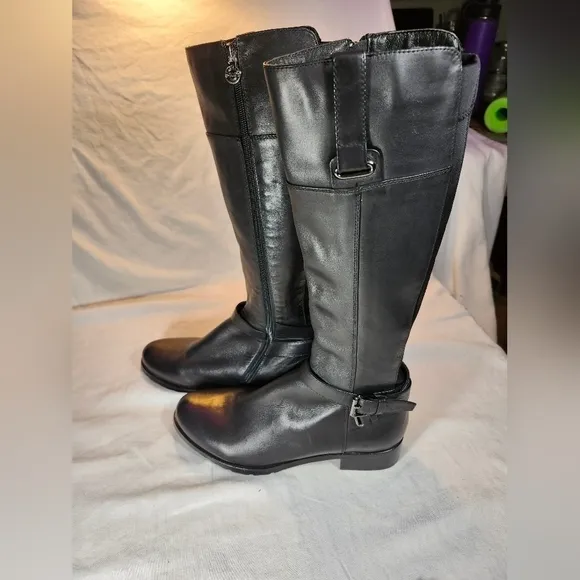 Sole Mani black leather slim calf riding boots sz 8.5M