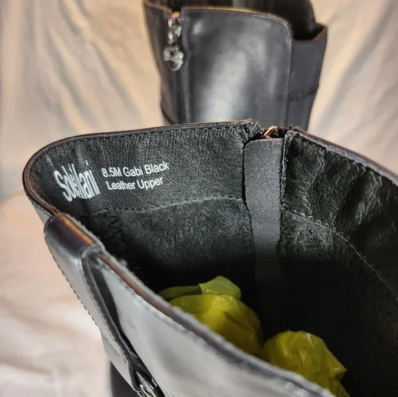 Sole Mani black leather slim calf riding boots sz 8.5M