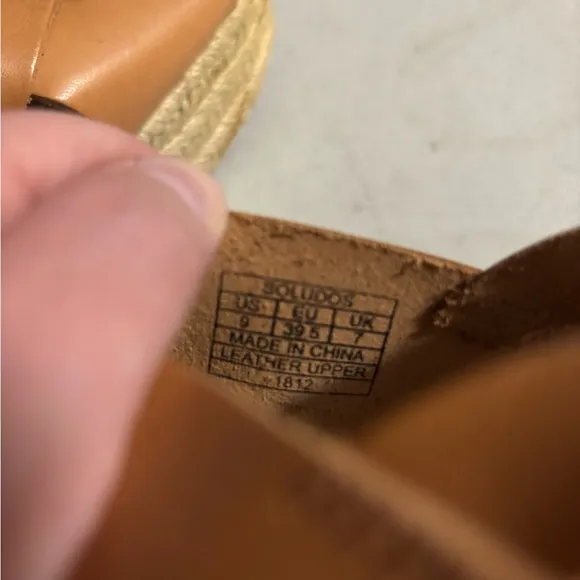 Soludos Amalfi Tan Espadrille Slingback Shoes Size 9
