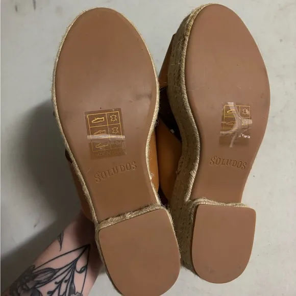Soludos Amalfi Tan Espadrille Slingback Shoes Size 9