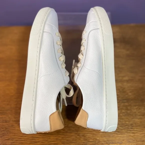 Soludos Women Original Ibiza Leather Sneakers White Tan Neutral Travel Classic