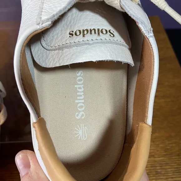 Soludos Women Original Ibiza Leather Sneakers White Tan Neutral Travel Classic