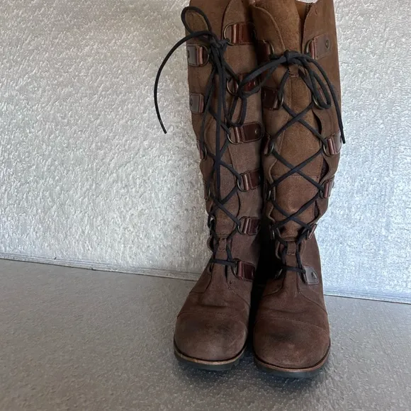 Sorel Women’s Joan of Arctic Knee High Brown  Wedge Boots Size 8.5 EU 40.5