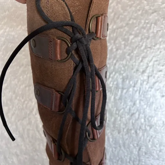 Sorel Women’s Joan of Arctic Knee High Brown  Wedge Boots Size 8.5 EU 40.5