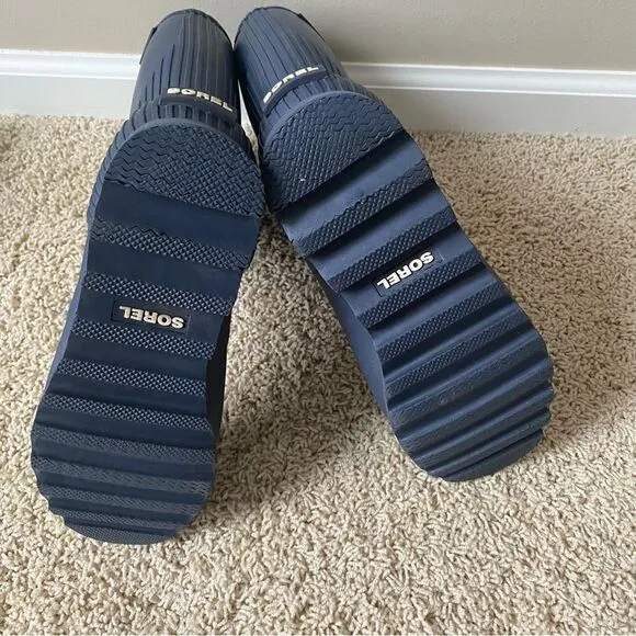 Sorel Rubber Rain Boots Mid Calf Blue Waterproof 9