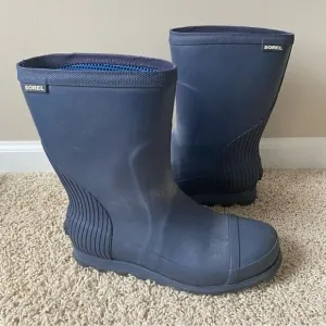 Sorel Rubber Rain Boots Mid Calf Blue Waterproof 9