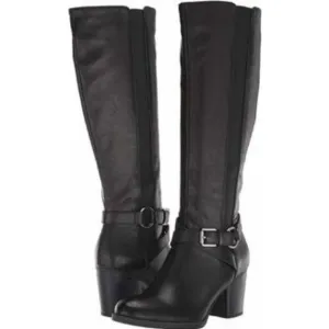 SOUL Naturalizer Black Wide Calf Chunky Heel Boot Knee High Timber Size 8 New