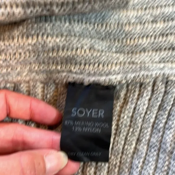 Soyer Gray and Silver Wool Sweater Vest Medium
