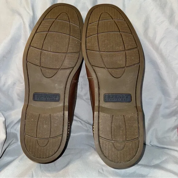 SPERRY Authentic Double Sole Topsider Brown Leather Loafers, Men’s 13, EUC