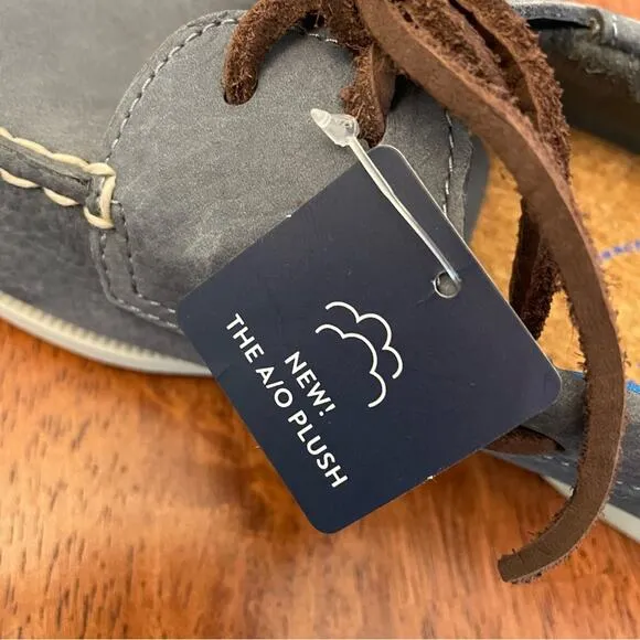 Sperry Top Sider A/O Plush Boat Shoes Loafers Cork Insoles Leather Blue Grey 10