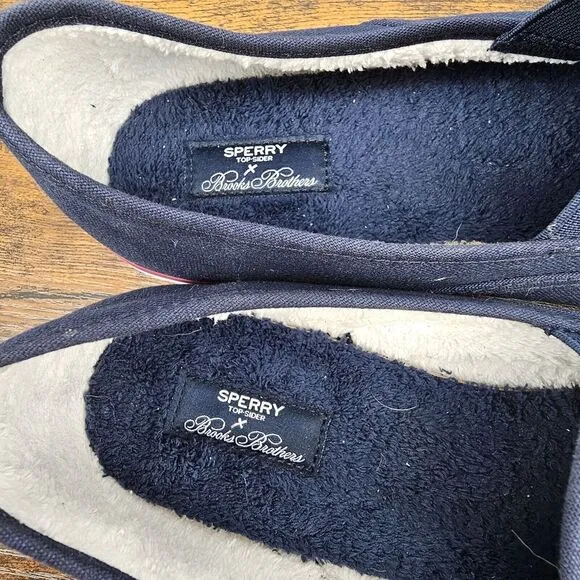 Sperry x Brooks Brothers‎ Crest Canvas Slip On Sneakers Men's Size 10.5 Navy