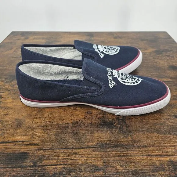 Sperry x Brooks Brothers‎ Crest Canvas Slip On Sneakers Men's Size 10.5 Navy