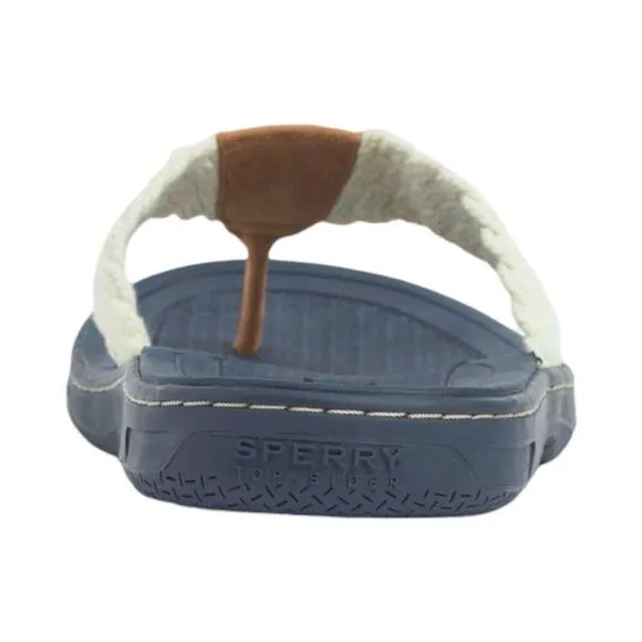 Sperry X Brooks Brothers Men’s 13 Baitfish Flip Flop Sandals Blue White