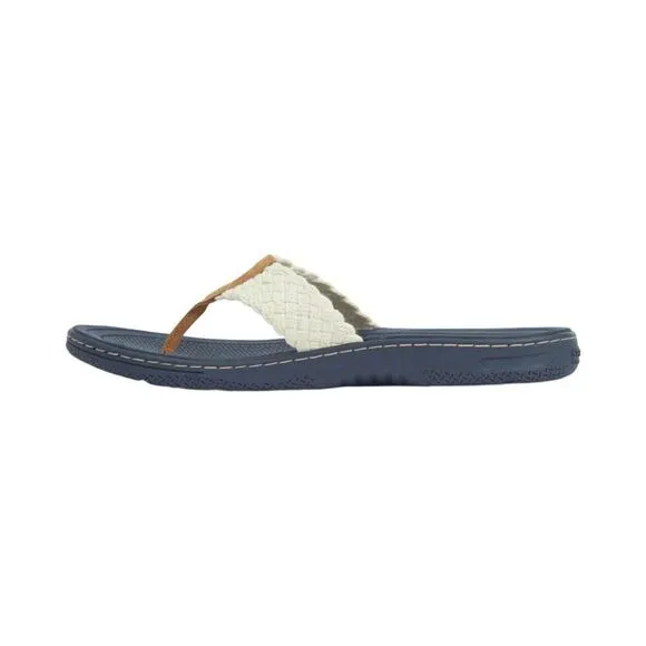 Sperry X Brooks Brothers Men’s 13 Baitfish Flip Flop Sandals Blue White