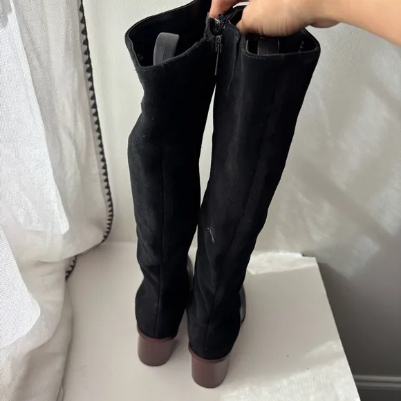 SPLENDID Mary Suede leather Mid Calf Boots Pointed toe Block Heel Size 8.5