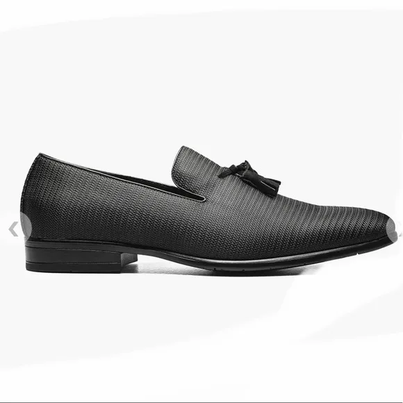 STACY ADAMS Men’s Size 12W Tazewell Black Tassel Loafers