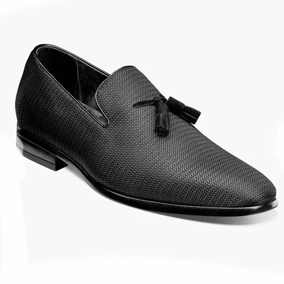 STACY ADAMS Men’s Size 12W Tazewell Black Tassel Loafers