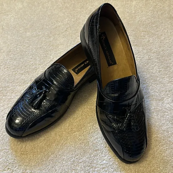 Stacy Adams Snake and leather uppers men’s loafers size 10 1/2 slight so…