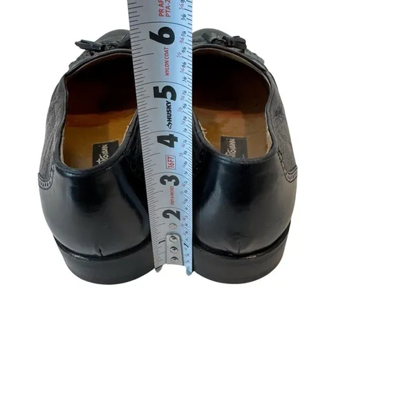 Stamati Mastroianni‎ Italy Black Leather Tassel Loafers Men’s Size 12