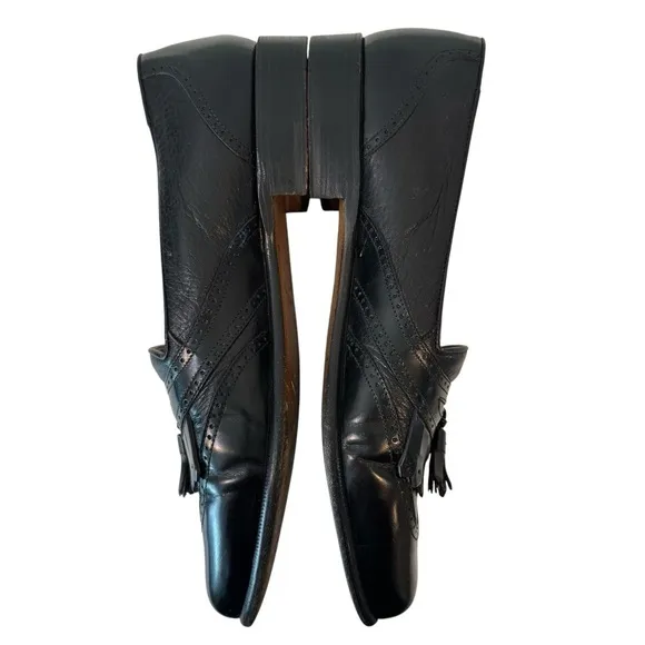 Stamati Mastroianni‎ Italy Black Leather Tassel Loafers Men’s Size 12