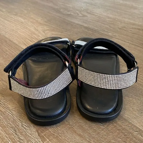 STAUD Betty Sporty Rhinestone Encrusted Velcro Strap Sandals Size 37.5
