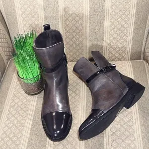Stelle Monelle Italian Color Block Leather Bootie