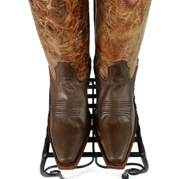 Sterling River SR120 Genuine Leather Cowboy Boots Womens Brown Tone 9.5B