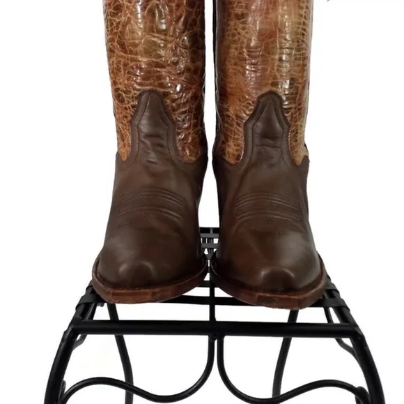 Sterling River SR120 Genuine Leather Cowboy Boots Womens Brown Tone 9.5B