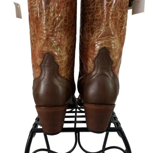 Sterling River SR120 Genuine Leather Cowboy Boots Womens Brown Tone 9.5B