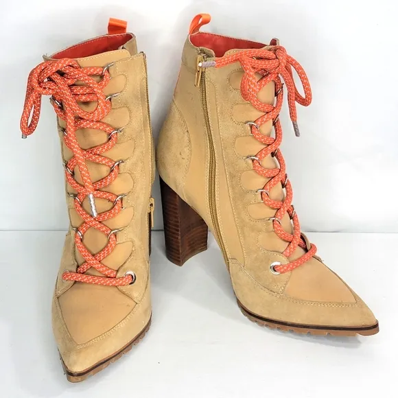 Steve Madden &quot;Track&quot; Leather Suede Heeled Boots. SIZE 10M.