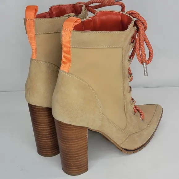 Steve Madden &quot;Track&quot; Leather Suede Heeled Boots. SIZE 10M.