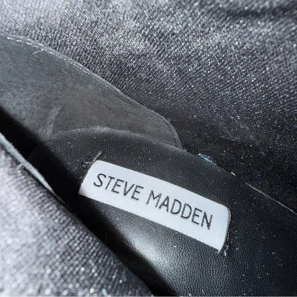 Steve Madden Bramble Black Leather Pointy Toe Over the Knee Boot 7 1/2 M