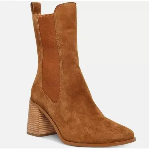 Steve Madden Brown Suede Leather Argent Chelsea Boots