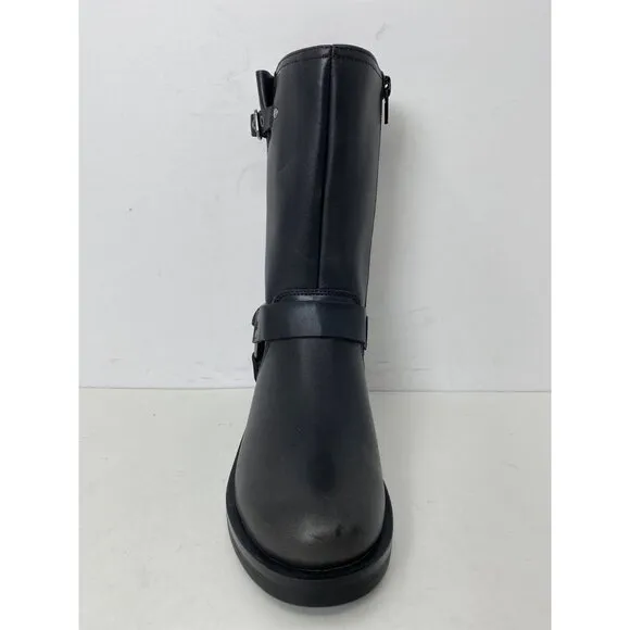 Steve Madden girls size 2 Beckky Black side buckle boots zipper entry