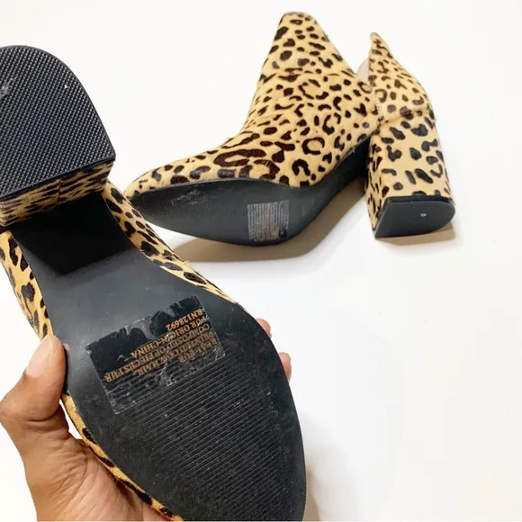 Steve Madden Leopard Stacked Heel Booties